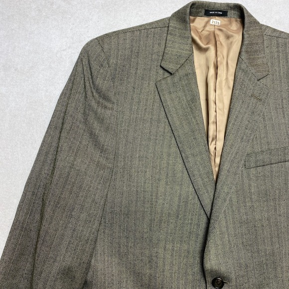 Lauren Ralph Lauren Blazer Mens 42L Olive Wool Herringbone Jacket - Picture 5 of 13
